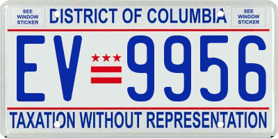 DC license plate EV9956