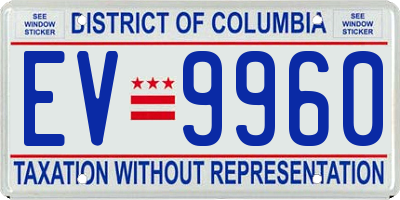 DC license plate EV9960