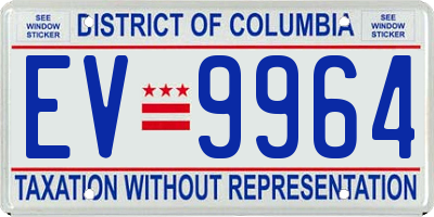 DC license plate EV9964