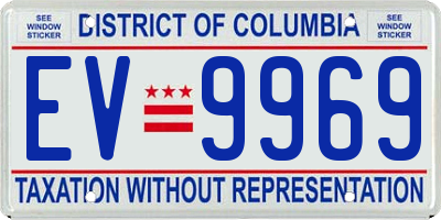 DC license plate EV9969