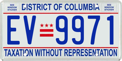 DC license plate EV9971