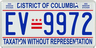 DC license plate EV9972