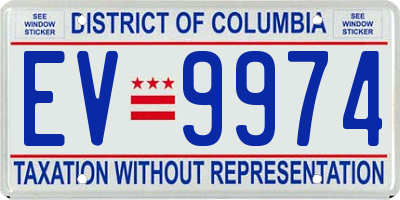 DC license plate EV9974
