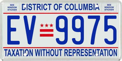 DC license plate EV9975