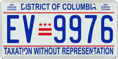 DC license plate EV9976