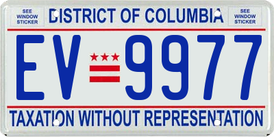 DC license plate EV9977