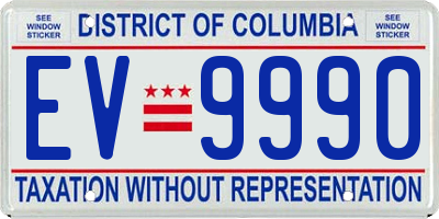 DC license plate EV9990