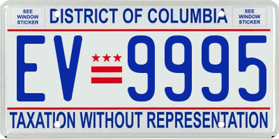 DC license plate EV9995