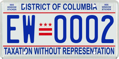 DC license plate EW0002