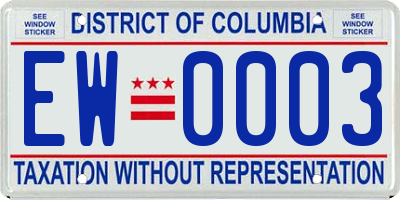 DC license plate EW0003