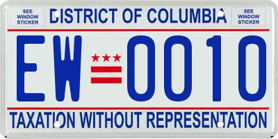 DC license plate EW0010