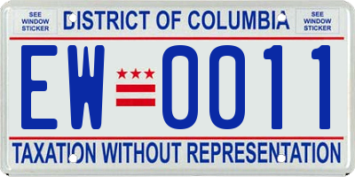 DC license plate EW0011