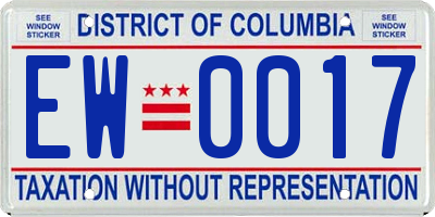 DC license plate EW0017