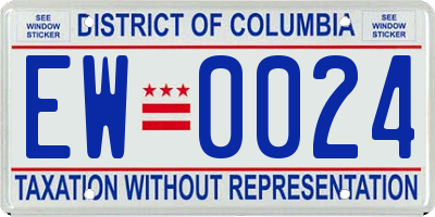DC license plate EW0024