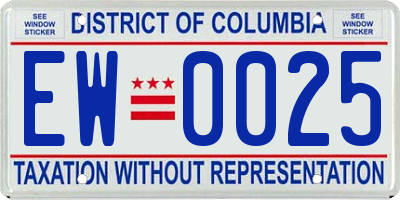 DC license plate EW0025