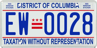 DC license plate EW0028