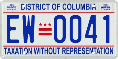 DC license plate EW0041