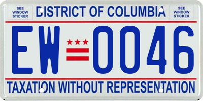 DC license plate EW0046