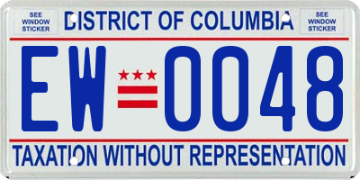 DC license plate EW0048