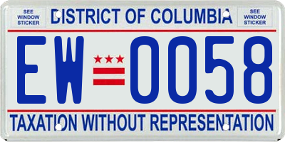 DC license plate EW0058