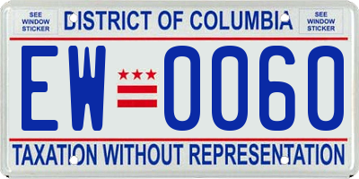 DC license plate EW0060