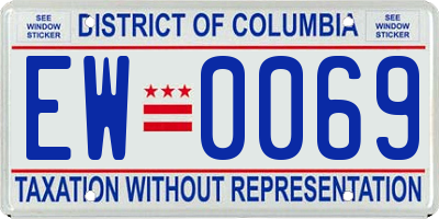 DC license plate EW0069