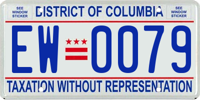DC license plate EW0079