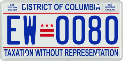 DC license plate EW0080