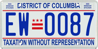 DC license plate EW0087