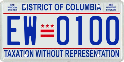DC license plate EW0100