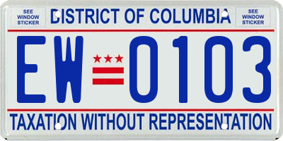 DC license plate EW0103