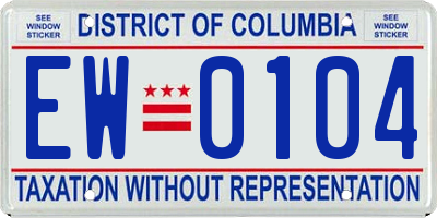 DC license plate EW0104