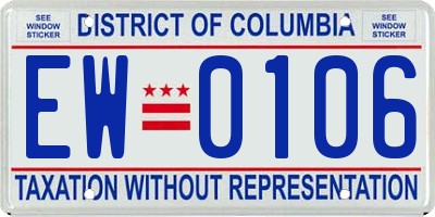 DC license plate EW0106