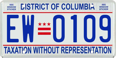 DC license plate EW0109