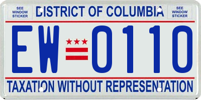 DC license plate EW0110