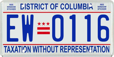 DC license plate EW0116