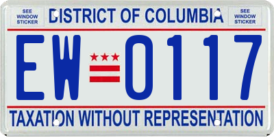 DC license plate EW0117