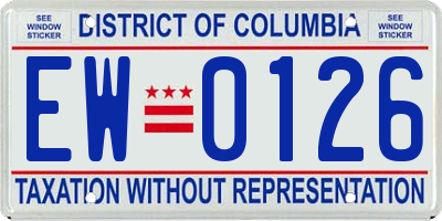 DC license plate EW0126