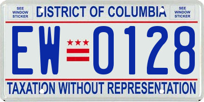DC license plate EW0128