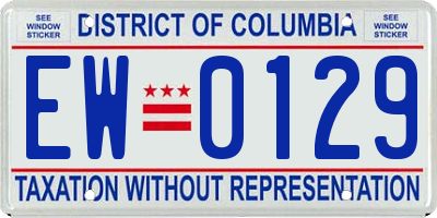 DC license plate EW0129