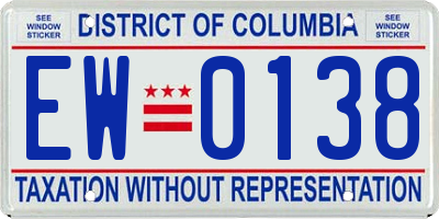 DC license plate EW0138