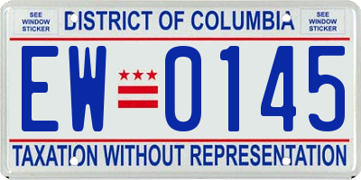 DC license plate EW0145