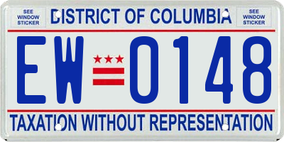 DC license plate EW0148