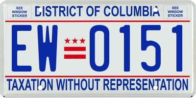 DC license plate EW0151