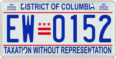 DC license plate EW0152