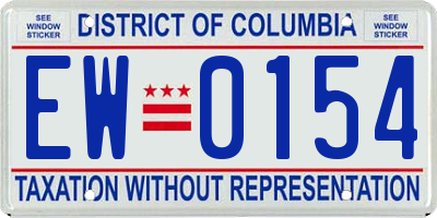 DC license plate EW0154