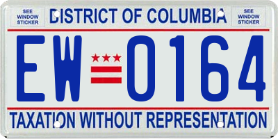 DC license plate EW0164