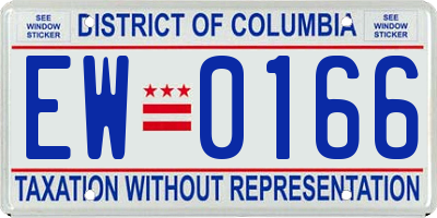 DC license plate EW0166