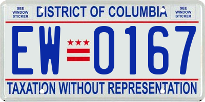 DC license plate EW0167