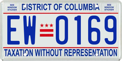 DC license plate EW0169